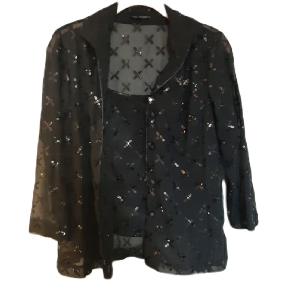 Juliana Collezione Tops - 2-PIECE Julianna Collezione Sequin Cami Blouse M ☆